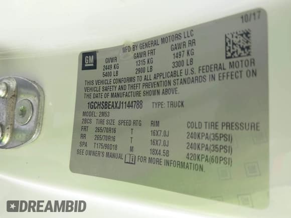 ✅ 2018 Chevrolet Colorado 2WD Work Truck • VIN: 1GCHSBEAXJ1144788 • Lot: 42160784. Listed on IAAI with 141,323 mi. Free auction sales archive from the USA and detailed vehicle history report at DreamBid. Image 9.