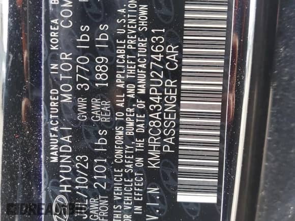 ✅ 2023 Hyundai Venue SEL • VIN: KMHRC8A34PU274631 • Лот: 80909494. Размещён на Copart с пробегом 14 309 миль миль. Получите бесплатный доступ к архиву аукционных продаж из США и посмотрите подробный отчёт об истории автомобиля на DreamBid. Изображение 12.