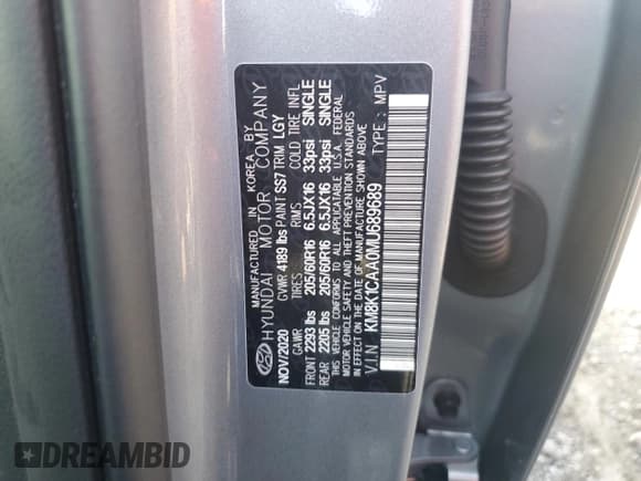 ✅ 2021 Hyundai Kona SE • VIN: KM8K1CAA0MU689689 • Лот: 71006863. Опубликован ранее на Copart с пробегом 8 989 миль. Бесплатный доступ к архиву аукционных продаж из США и подробный отчёт об истории автомобиля на DreamBid. Изображение 12.