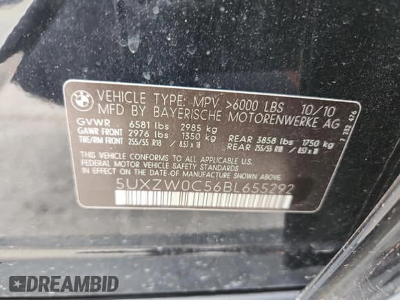 ✅ 2011 BMW X5 35d • VIN: 5UXZW0C56BL655292 • Lot: 62151755. Wystawiony na Copart z przebiegiem 124 529 mil. Bezpłatny archiwum sprzedaży aukcyjnych z USA i szczegółowy raport historii pojazdu na DreamBid. Zdjęcie 13.