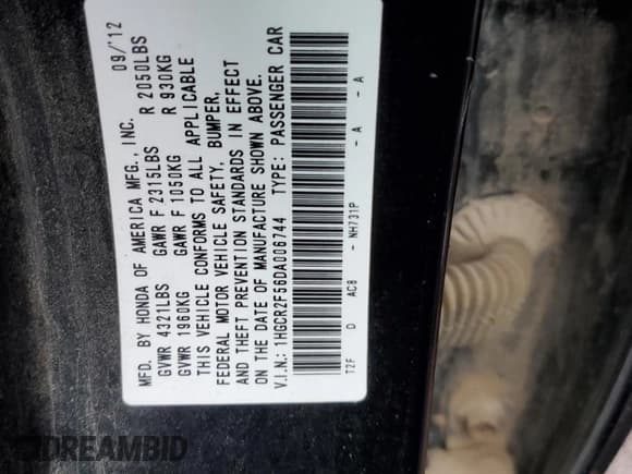 ✅ 2013 Honda Accord Sport • VIN: 1HGCR2F56DA006744 • Лот: 84563725. Опубликован ранее на Copart с пробегом 197 776 миль. Бесплатный доступ к архиву аукционных продаж из США и подробный отчёт об истории автомобиля на DreamBid. Изображение 12.