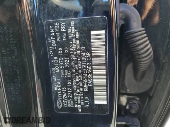 2016 Hyundai Genesis 3.8L z VIN KMHGN4JEXGU139410, wystawiony jako Copart lot #78396374 z przebiegiem 48 310 mil mil oraz Szkoda całkowita • Salvage title. Historia ofert i sprzedaży dostępna na DreamBid. Obrazek 14.