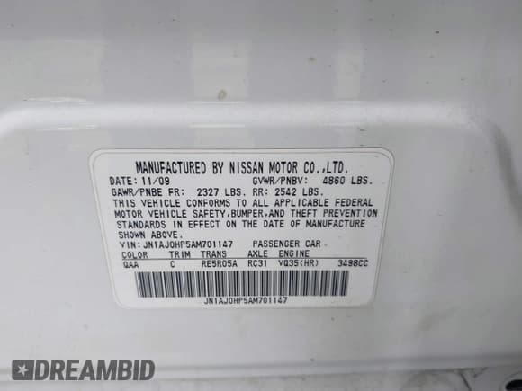 ✅ 2010 Infiniti EX Journey • VIN: JN1AJ0HP5AM701147 • Лот: 43599985. Опубликован ранее на IAAI с пробегом 109 902 миль. Бесплатный доступ к архиву аукционных продаж из США и подробный отчёт об истории автомобиля на DreamBid. Изображение 9.