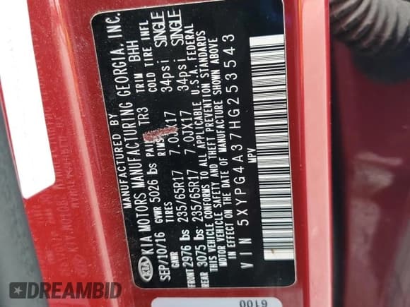 ✅ 2017 Kia Sorento LX • VIN: 5XYPG4A37HG253543 • Lot: 85719035. Wystawiony na Copart z przebiegiem 181 298 mil. Bezpłatny archiwum sprzedaży aukcyjnych z USA i szczegółowy raport historii pojazdu na DreamBid. Zdjęcie 13.