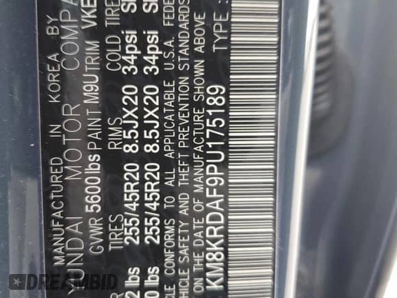 2023 Hyundai Ioniq 5 Limited z VIN KM8KRDAF9PU175189, wystawiony jako Copart lot #70717154 z przebiegiem 8 525 mil mil oraz Szkoda całkowita • Salvage title. Historia ofert i sprzedaży dostępna na DreamBid. Obrazek 13.