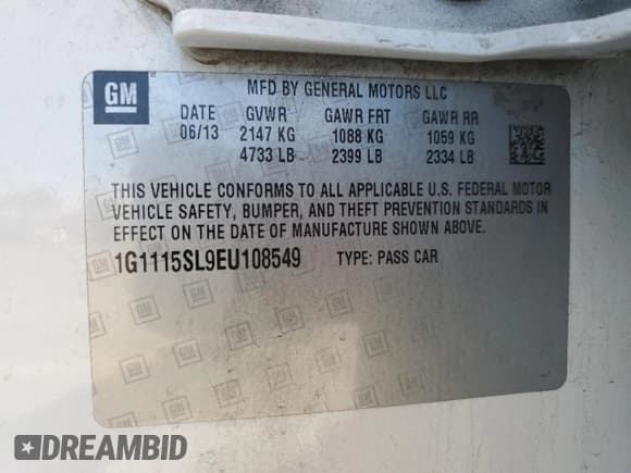 ✅ 2014 Chevrolet Impala LT • VIN: 1G1115SL9EU108549 • Lot: 80757125. Wystawiony na Copart z przebiegiem 135 738 mil. Bezpłatny archiwum sprzedaży aukcyjnych z USA i szczegółowy raport historii pojazdu na DreamBid. Zdjęcie 12.