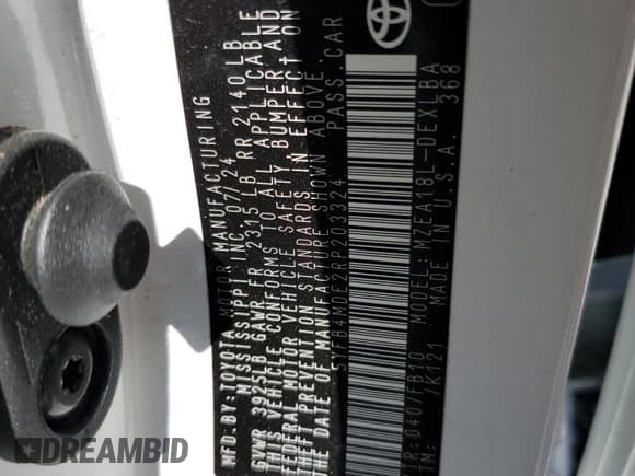 ✅ 2024 Toyota Corolla LE • VIN: 5YFB4MDE2RP203324 • Lot: 85121655. Listed on Copart with 3,204 mi. Free auction sales archive from the USA and detailed vehicle history report at DreamBid. Image 13.