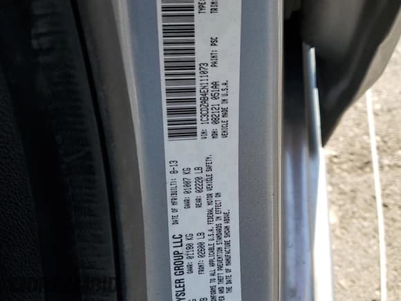 ✅ 2014 Dodge Avenger SE • VIN: 1C3CDZAB4EN111073 • Лот: 74687814. Опубликован ранее на Copart с пробегом 144 904 миль. Бесплатный доступ к архиву аукционных продаж из США и подробный отчёт об истории автомобиля на DreamBid. Изображение 13.