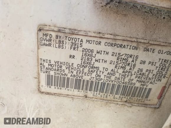 ✅ 2000 Toyota RAV4 • VIN: JT3GP10VXY0046589 • Lot: 42802901. Listed on IAAI with 219,158 mi. Free auction sales archive from the USA and detailed vehicle history report at DreamBid. Image 9.