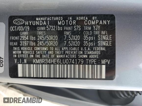 ✅ 2020 Hyundai Palisade SEL • VIN: KM8R34HE6LU074179 • Лот: 88790395. Опубликован ранее на Copart с пробегом 58 096 миль. Бесплатный доступ к архиву аукционных продаж из США и подробный отчёт об истории автомобиля на DreamBid. Изображение 14.