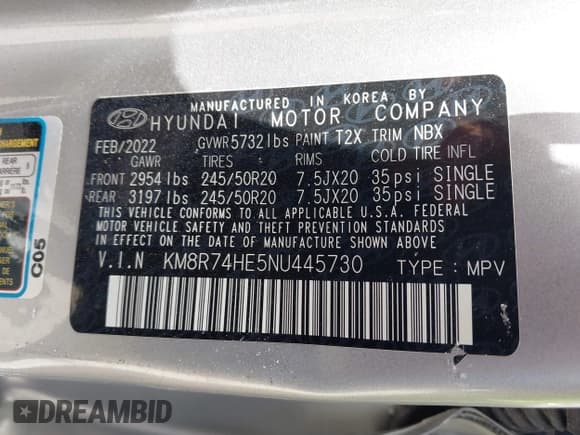 ✅ 2022 Hyundai Palisade Calligraphy • VIN: KM8R74HE5NU445730 • Лот: 42642626. Опубликован ранее на IAAI с пробегом 49 339 миль. Бесплатный доступ к архиву аукционных продаж из США и подробный отчёт об истории автомобиля на DreamBid. Изображение 9.