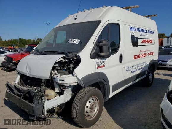 ✅ 2017 Ram ProMaster Cargo • VIN: 3C6TRVBG9HE542038 • Lot: 75204374. Listed on Copart with 106,465 mi. Free auction sales archive from the USA and detailed vehicle history report at DreamBid. Image 1.