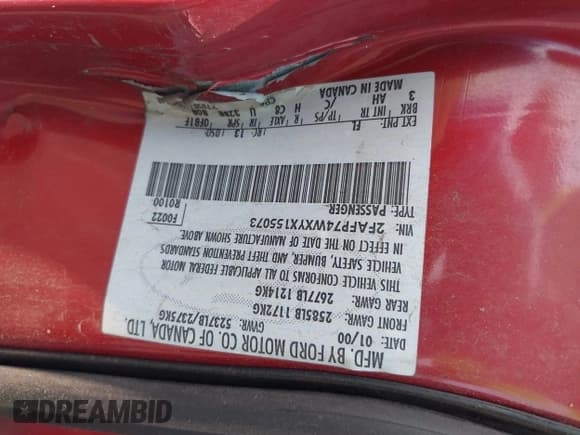 ✅ 2000 Ford Crown Victoria LX • VIN: 2FAFP74WXYX155073 • Lot: 42452890. Wystawiony na IAAI z przebiegiem 125 480 mil. Bezpłatny archiwum sprzedaży aukcyjnych z USA i szczegółowy raport historii pojazdu na DreamBid. Zdjęcie 9.