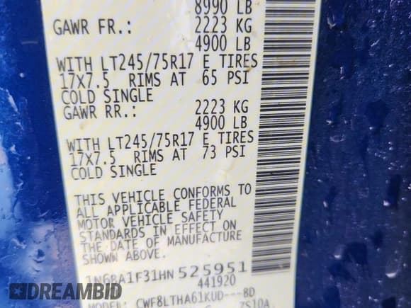 ✅ 2017 Nissan Titan SV • VIN: 1N6BA1F31HN525951 • Lot: 64398305. Wystawiony na Copart z przebiegiem 105 769 mil. Bezpłatny archiwum sprzedaży aukcyjnych z USA i szczegółowy raport historii pojazdu na DreamBid. Zdjęcie 12.