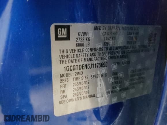 ✅ 2018 Chevrolet Colorado 4WD Z71 • VIN: 1GCGTDEN6J1175690 • Лот: 63389523. Опубликован ранее на Copart с пробегом Не указан. Бесплатный доступ к архиву аукционных продаж из США и подробный отчёт об истории автомобиля на DreamBid. Изображение 12.