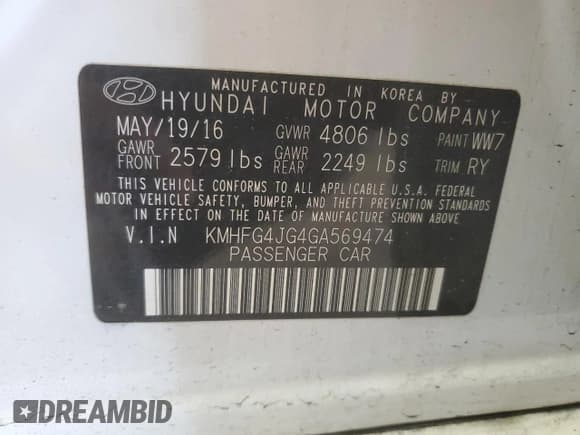 ✅ 2016 Hyundai Azera • VIN: KMHFG4JG4GA569474 • Lot: 59325755. Wystawiony na Copart z przebiegiem 103 219 mil. Bezpłatny archiwum sprzedaży aukcyjnych z USA i szczegółowy raport historii pojazdu na DreamBid. Zdjęcie 12.