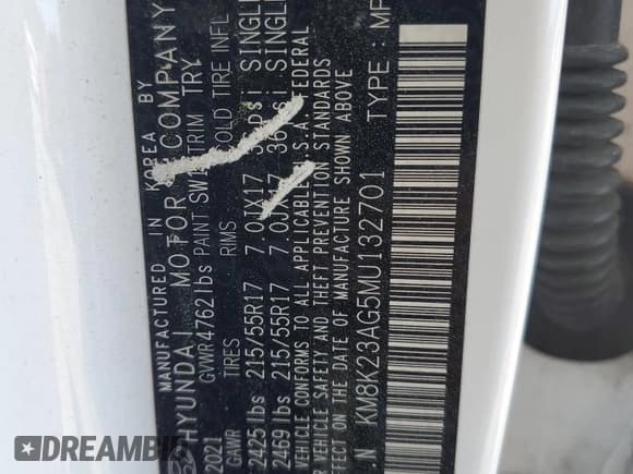 ✅ 2021 Hyundai Kona SEL • VIN: KM8K23AG5MU132701 • Лот: 58275014. Опубликован ранее на Copart с пробегом Не указан. Бесплатный доступ к архиву аукционных продаж из США и подробный отчёт об истории автомобиля на DreamBid. Изображение 13.