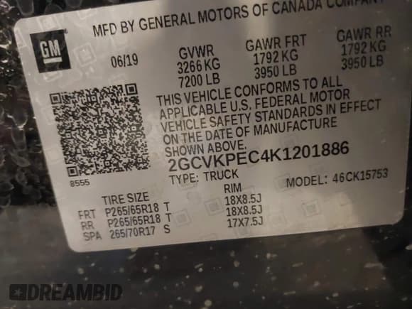 ✅ 2019 Chevrolet Silverado 1500 LT • VIN: 2GCVKPEC4K1201886 • Lot: 43135900. Wystawiony na IAAI z przebiegiem 94 810 mil. Bezpłatny archiwum sprzedaży aukcyjnych z USA i szczegółowy raport historii pojazdu na DreamBid. Zdjęcie 9.