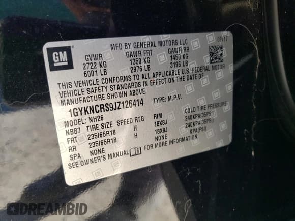 ✅ 2018 Cadillac XT5 Luxury FWD • VIN: 1GYKNCRS9JZ126414 • Лот: 92214165. Опубликован ранее на Copart с пробегом 67 176 миль. Бесплатный доступ к архиву аукционных продаж из США и подробный отчёт об истории автомобиля на DreamBid. Изображение 12.