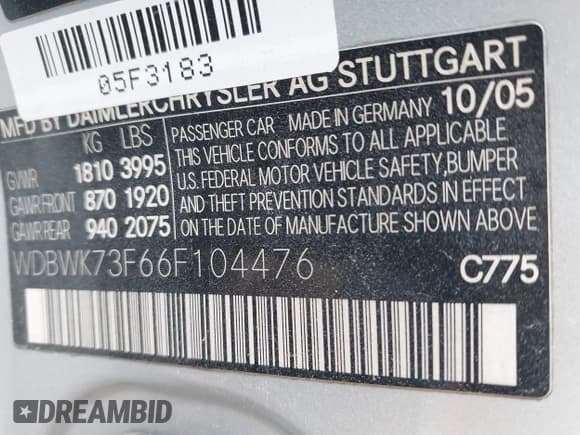 ✅ 2006 Mercedes-Benz SLK 55 AMG • VIN: WDBWK73F66F104476 • Лот: 41947845. Опубликован ранее на IAAI с пробегом 87 043 миль. Бесплатный доступ к архиву аукционных продаж из США и подробный отчёт об истории автомобиля на DreamBid. Изображение 9.