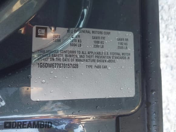 ✅ 2007 Cadillac STS • VIN: 1G6DW677070157028 • Лот: 42298049. Опубликован ранее на IAAI с пробегом 125 481 миль. Бесплатный доступ к архиву аукционных продаж из США и подробный отчёт об истории автомобиля на DreamBid. Изображение 9.