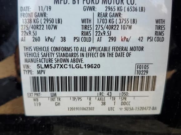 ✅ 2020 Lincoln Aviator Reserve • VIN: 5LM5J7XC1LGL19620 • Lot: 81866965. Wystawiony na Copart z przebiegiem 110 788 mil. Bezpłatny archiwum sprzedaży aukcyjnych z USA i szczegółowy raport historii pojazdu na DreamBid. Zdjęcie 13.