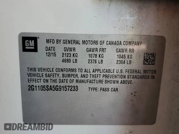 2016 Chevrolet Impala LT с VIN 2G1105SA5G9157233, выставлен на аукционе Copart как лот 71748744 с пробегом 175 022 миль миль и Списание • Salvage title. История ставок и продаж доступна на DreamBid. Изображение 12.