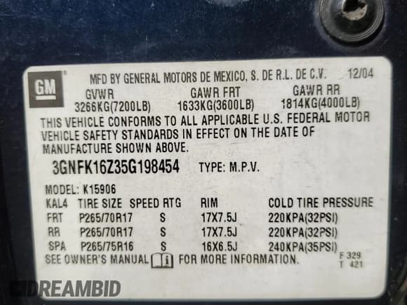 ✅ 2005 Chevrolet Suburban Z71 • VIN: 3GNFK16Z35G198454 • Лот: 55534505. Опубликован ранее на Copart с пробегом 216 878 миль. Бесплатный доступ к архиву аукционных продаж из США и подробный отчёт об истории автомобиля на DreamBid. Изображение 13.