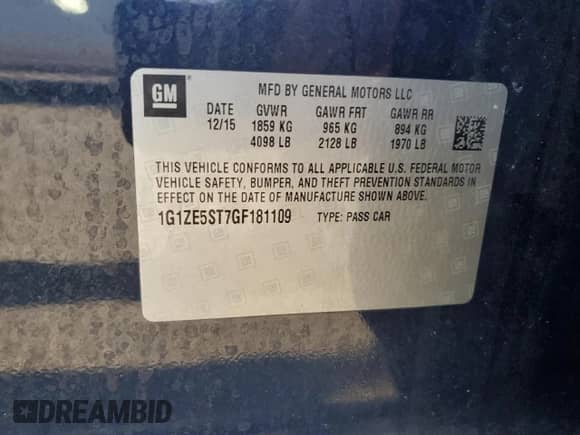 2016 Chevrolet Malibu LT with VIN 1G1ZE5ST7GF181109, listed as a Copart auction lot 80859125 with 118,447 mi miles and Salvage title. Bid and sale history available at DreamBid. Image 12.