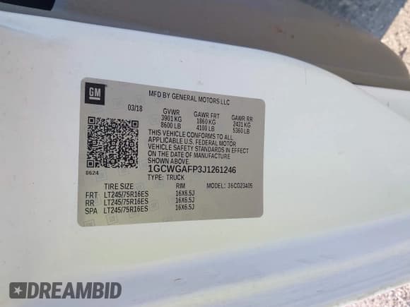 ✅ 2018 Chevrolet Express Cargo • VIN: 1GCWGAFP3J1261246 • Lot: 43098642. Listed on IAAI with 138,431 mi. Free auction sales archive from the USA and detailed vehicle history report at DreamBid. Image 9.