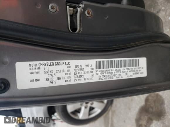 2012 Dodge Journey American Value z VIN 3C4PDCAB4CT146025, wystawiony jako Copart lot #81183785 z przebiegiem 166 921 mil mil oraz Szkoda całkowita • Salvage title. Historia ofert i sprzedaży dostępna na DreamBid. Obrazek 13.