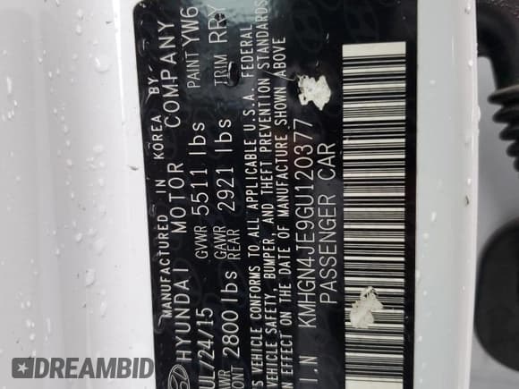 ✅ 2016 Hyundai Genesis 3.8L • VIN: KMHGN4JE9GU120377 • Lot: 43081375. Wystawiony na Copart z przebiegiem 42 935 mil. Bezpłatny archiwum sprzedaży aukcyjnych z USA i szczegółowy raport historii pojazdu na DreamBid. Zdjęcie 12.