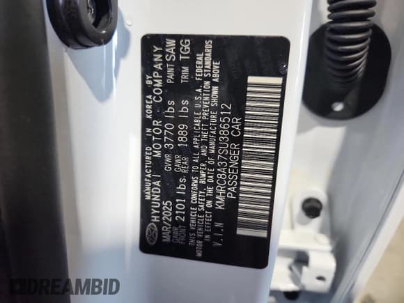 ✅ 2025 Hyundai Venue SEL • VIN: KMHRC8A37SU386512 • Lot: 66627755. Listed on Copart with 770 mi. Free auction sales archive from the USA and detailed vehicle history report at DreamBid. Image 13.