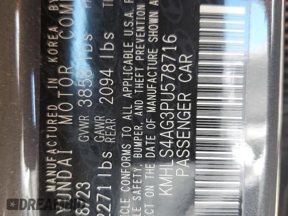 ✅ 2023 Hyundai Elantra SEL • VIN: KMHLS4AG3PU578716 • Lot: 53641225. Listed on Copart with 22,958 mi. Free auction sales archive from the USA and detailed vehicle history report at DreamBid. Image 13.