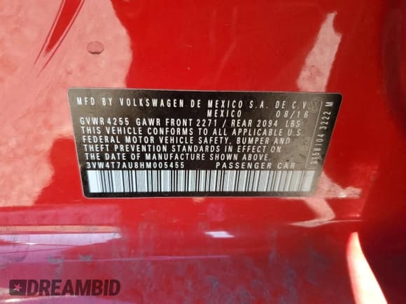 ✅ 2017 Volkswagen Golf GTI S • VIN: 3VW4T7AU8HM005455 • Lot: 91260935. Wystawiony na Copart z przebiegiem 72 882 mil. Bezpłatny archiwum sprzedaży aukcyjnych z USA i szczegółowy raport historii pojazdu na DreamBid. Zdjęcie 12.