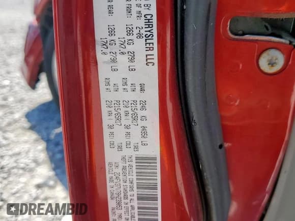 ✅ 2008 Dodge Magnum SXT • VIN: 2D4FV37V78H239053 • Lot: 86074975. Listed on Copart with 102,785 mi. Free auction sales archive from the USA and detailed vehicle history report at DreamBid. Image 13.