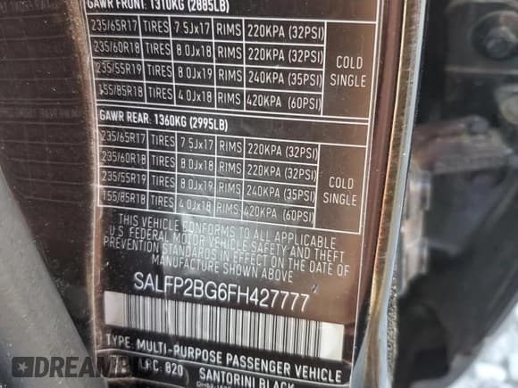 ✅ 2015 Land Rover LR2 • VIN: SALFP2BG6FH427777 • Lot: 54707955. Wystawiony na Copart z przebiegiem 98 261 mil. Bezpłatny archiwum sprzedaży aukcyjnych z USA i szczegółowy raport historii pojazdu na DreamBid. Zdjęcie 13.