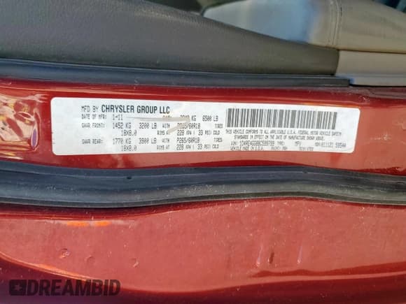 ✅ 2011 Dodge Durango Crew • VIN: 1D4RE4GG8BC599799 • Lot: 85428115. Wystawiony na Copart z przebiegiem Nie podano. Bezpłatny archiwum sprzedaży aukcyjnych z USA i szczegółowy raport historii pojazdu na DreamBid. Zdjęcie 14.