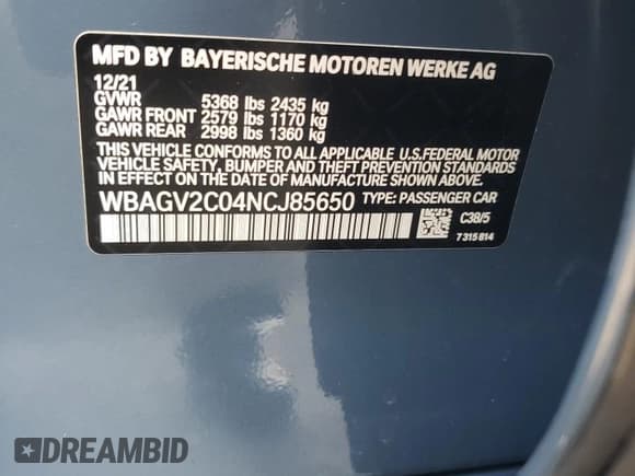 ✅ 2022 BMW 8 Series 840i • VIN: WBAGV2C04NCJ85650 • Lot: 90507375. Wystawiony na Copart z przebiegiem 65 947 mil. Bezpłatny archiwum sprzedaży aukcyjnych z USA i szczegółowy raport historii pojazdu na DreamBid. Zdjęcie 13.