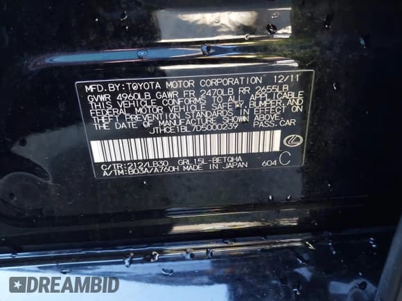 ✅ 2013 Lexus GS 350 • VIN: JTHCE1BL7D5000239 • Lot: 40812928. Wystawiony na IAAI z przebiegiem 149 294 mil. Bezpłatny archiwum sprzedaży aukcyjnych z USA i szczegółowy raport historii pojazdu na DreamBid. Zdjęcie 9.