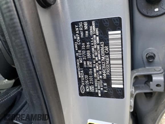 ✅ 2021 Hyundai Venue SEL • VIN: KMHRC8A37MU088643 • Lot: 48968595. Listed on Copart with 39,982 mi. Free auction sales archive from the USA and detailed vehicle history report at DreamBid. Image 15.