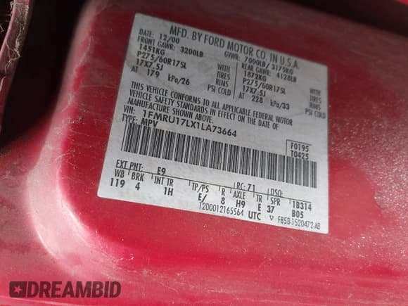 ✅ 2001 Ford Expedition Eddie Bauer • VIN: 1FMRU17LX1LA73664 • Lot: 43175580. Listed on IAAI with 153,050 mi. Free auction sales archive from the USA and detailed vehicle history report at DreamBid. Image 9.