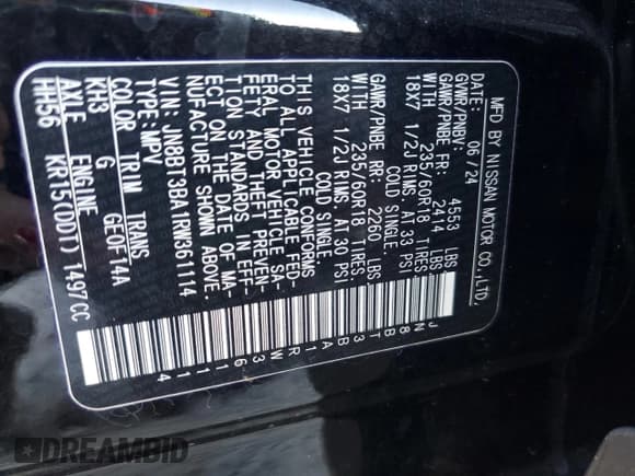 ✅ 2024 Nissan Rogue SV • VIN: JN8BT3BA1RW361114 • Lot: 92025725. Wystawiony na Copart z przebiegiem 17 074 mil. Bezpłatny archiwum sprzedaży aukcyjnych z USA i szczegółowy raport historii pojazdu na DreamBid. Zdjęcie 14.