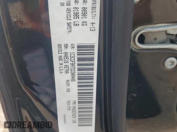 ✅ 2013 Dodge Dart SXT • VIN: 1C3CDFBA7DD300406 • Лот: 85564225. Опубликован ранее на Copart с пробегом 112 969 миль. Бесплатный доступ к архиву аукционных продаж из США и подробный отчёт об истории автомобиля на DreamBid. Изображение 12.