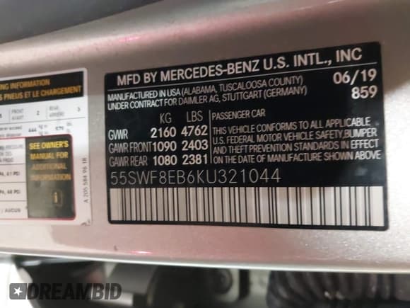 ✅ 2019 Mercedes-Benz C 300 • VIN: 55SWF8EB6KU321044 • Lot: 41797210. Wystawiony na IAAI z przebiegiem 61 721 mil. Bezpłatny archiwum sprzedaży aukcyjnych z USA i szczegółowy raport historii pojazdu na DreamBid. Zdjęcie 9.