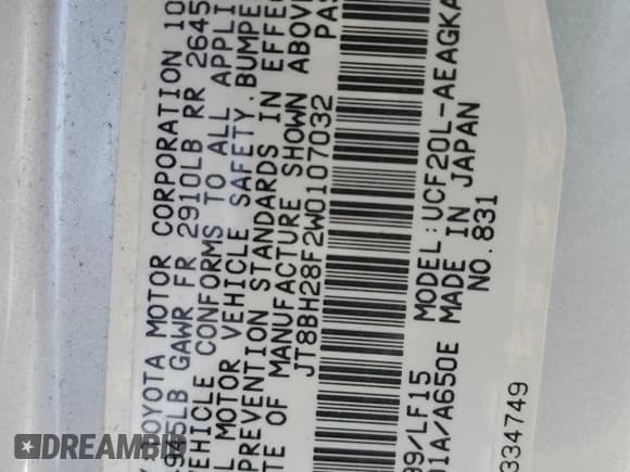 ✅ 1998 Lexus LS 400 • VIN: JT8BH28F2W0107032 • Лот: 76739434. Опубликован ранее на Copart с пробегом 127 490 миль. Бесплатный доступ к архиву аукционных продаж из США и подробный отчёт об истории автомобиля на DreamBid. Изображение 12.