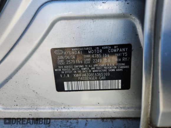 ✅ 2014 Hyundai Azera Limited • VIN: KMHFH4JG6EA365169 • Лот: 92168325. Опубликован ранее на Copart с пробегом 161 538 миль. Бесплатный доступ к архиву аукционных продаж из США и подробный отчёт об истории автомобиля на DreamBid. Изображение 12.