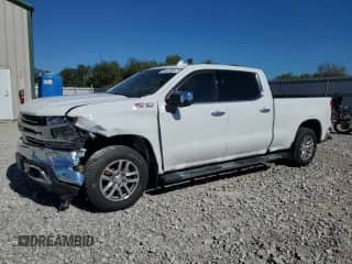 2021 Chevrolet Silverado 1500 LTZ with VIN 1GCUYGED0MZ158404, listed as a Copart auction lot 81583995 with 124,060 mi miles and Salvage title. Bid and sale history available at DreamBid. Image 1.