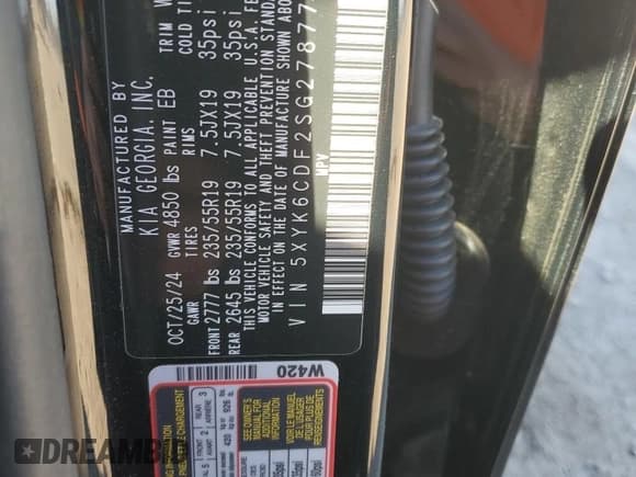 ✅ 2025 Kia Sportage X-Line • VIN: 5XYK6CDF2SG278774 • Lot: 90880385. Listed on Copart with 5,492 mi. Free auction sales archive from the USA and detailed vehicle history report at DreamBid. Image 13.