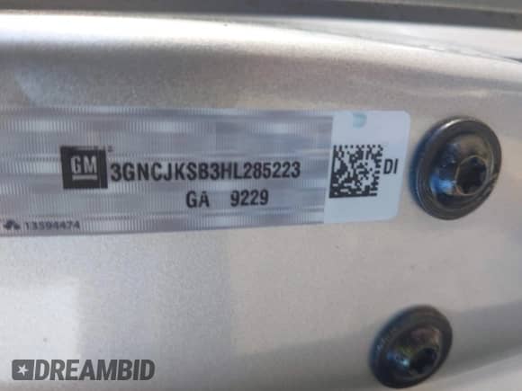 2017 Chevrolet Trax LS with VIN 3GNCJKSB3HL285223, listed as a IAAI auction lot 43379972 with 74,798 mi miles and . Bid and sale history available at DreamBid. Image 9.